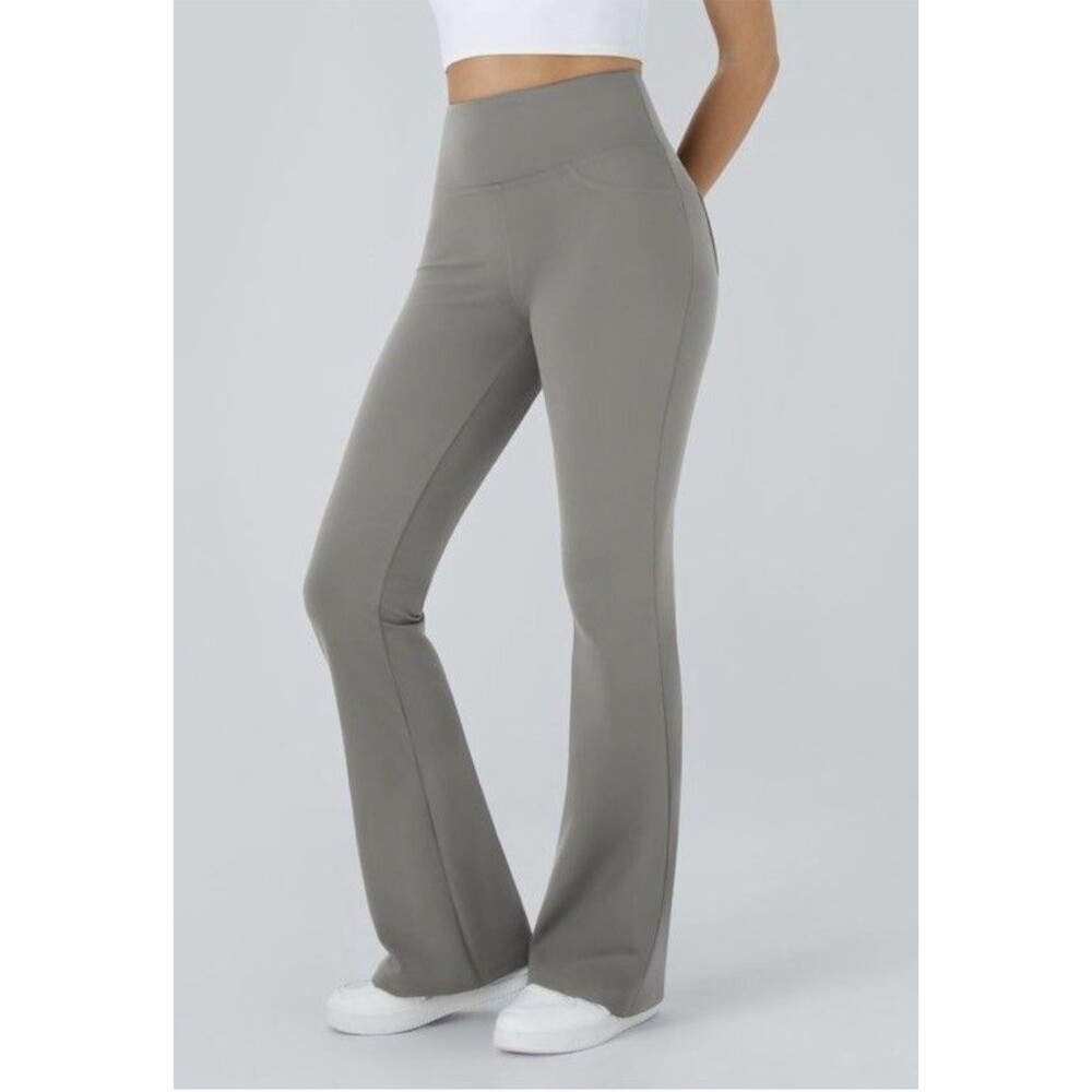 Halara DayStretch High Waisted Pocket Flare Yoga Leggings Gray XL